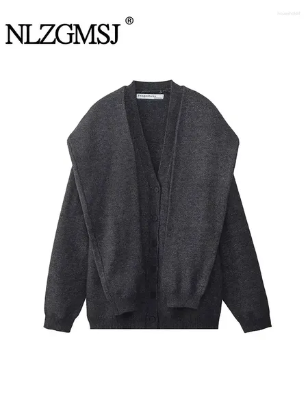 Женские трикотаж Nlzgmsj Traf Grey Cardigan Jacket 2024