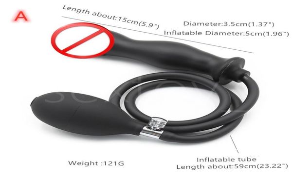 Aufblasbarer Dildo Fake Penis Anal Plug Riesendildo mit Pumpe Schwarz Butt Plug Großes Paar Masturbation Sexspielzeug für Erwachsene5378008