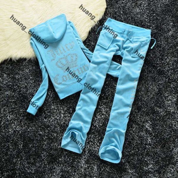 Tasarımcı Hoodie Juicy Coutoure Trailsuit Kadınlar İki Parçalı Pantolon Velvet Suyu Terzini Kadın Coutoure Set Couture Juciy Coture Sweatsuits Juciy Track Suit 865