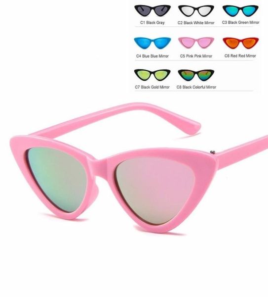 INS Детские солнцезащитные очки для девочек и мальчиков, солнцезащитные очки ярких цветов, очки «кошачий глаз» для детей, UV4009628893