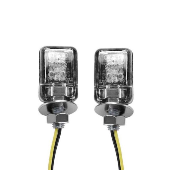 2X6 LED Indicatore di direzione del motociclo Indicatore luminoso Mini Indicatore di svolta Lampada da strada universale Moto Lampeggiatore 12V 2 pezzi 3655455