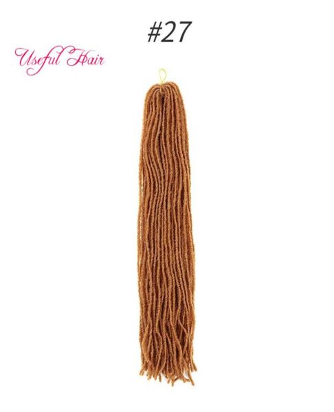 Dreadlocks DIY Crochet extensões de cabelo sintético tecer ombre loira 18 polegadas trança de cabelo Irmã Micro Locks em linha reta 27strand4812114