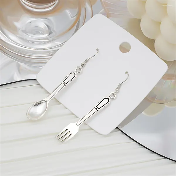 Orecchini pendenti 2024 Vintage color argento creativo posate forchetta cucchiaio pendente per le donne Moda Boho femminile semplice regalo gioielli lunghi