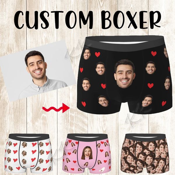 Herren-Geschenk, individuelle Gesichts-Boxershorts, Valentinstagsgeschenk, personalisiertes Po-Unterwäsche-Design, Geburtstags-Boxershorts für Freund, Ehemann 240229