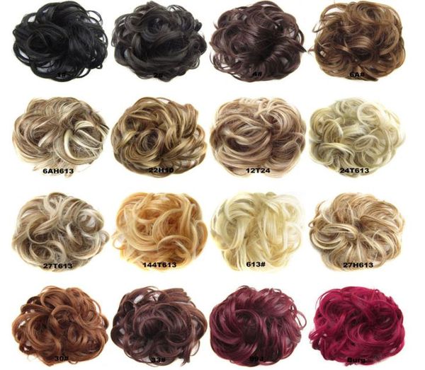 Sentetik Saç Chignon Donut Siyah Kahverengi 45 Molors 30g BUN PAD Chignon Elastik Saç Halat Kauçuk Band Saç Uzantıları8798156