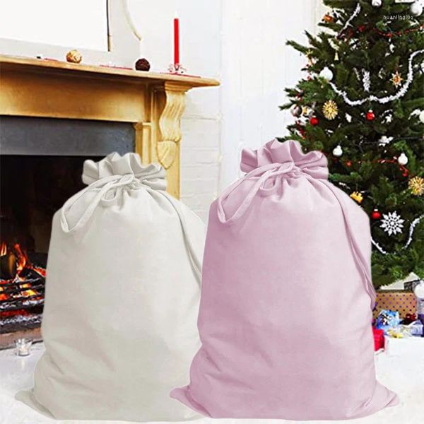 Decorazioni natalizie 10 pezzi Decorazione Grande sacchetto regalo di caramelle Sublimazione Velluto di lusso Sacco di Babbo Natale Festival Spuntino per feste Presente 50x70 cm