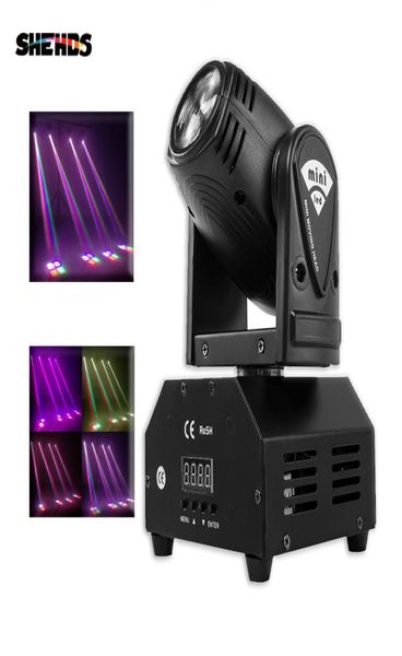 SHEHDS Mini LED 10W LED Fascio di luce a testa mobile Ad alta potenza 10Watt Quad Stroboscopio LED Forte fascio di luce per Party Disco DJ Light7859855