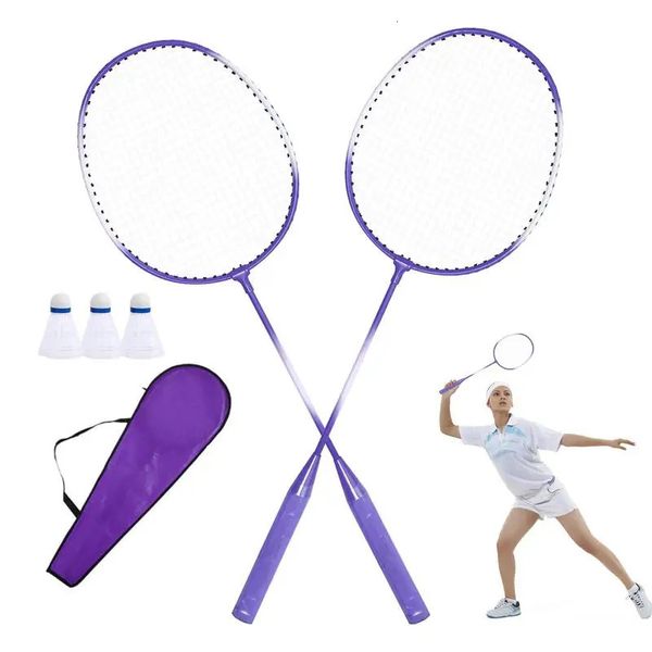 Badmintonschläger, tragbar, für 2 Spieler, Indoor-Set, Sportausrüstung für Erwachsene, Jugendliche, Kinder, Freizeit, 240223