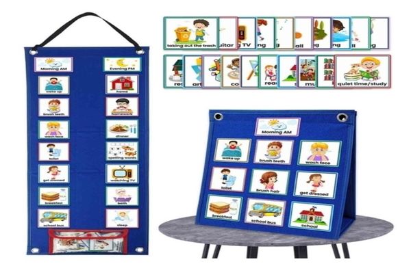 Altri giocattoli Programma visivo giornaliero per bambini Grafico delle faccende domestiche Programma settimanale per bambini Piccoli Ragazzi Ragazze Carte di routine per la classe 23124429