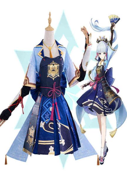 Kamisato ayaka cosplay genshin impacto traje uniforme peruca anime estilo chinês trajes de halloween jogo h2208046290558