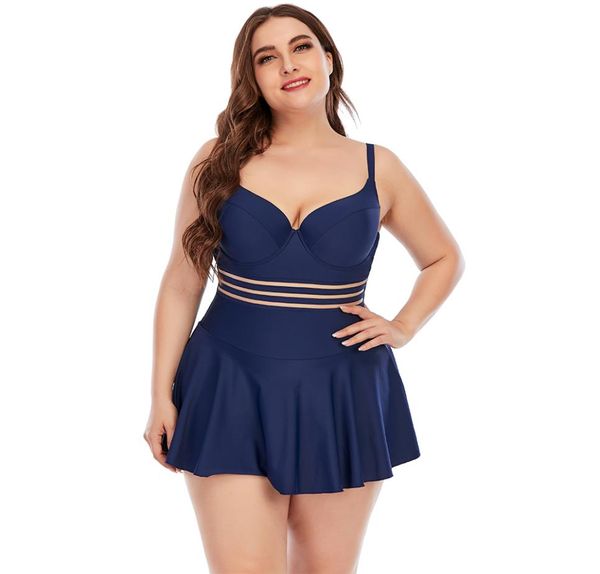 2021 feminino plus size uma peça de banho inteira cintura oca biquíni sem costas triângulo terno vestido beachwear3427372