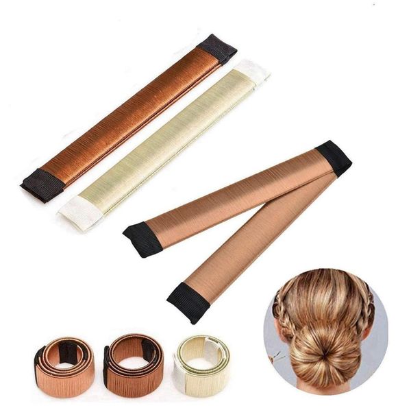 Nova moda feminina fabricante de coque de cabelo francês diy penteado donut trança acessório3604720