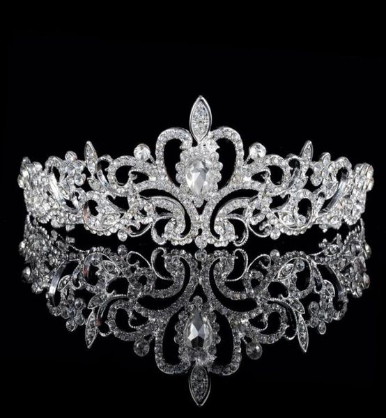 Neue günstige funkelnde Perlenkristalle Hochzeitskronen Brautkristall Tiara Krone Stirnbänder Haarschmuck Party Hochzeit Braut Tiara5562760