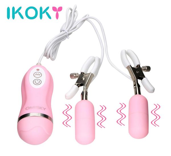 IKOKY Nippelvibrator, vibrierende Nippelklemmen, Brustmassage, 10 Frequenzen, Sexspielzeug für Frauen, weibliche Masturbation, Erwachsene Produkte, Y15101787