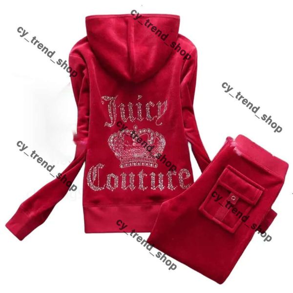 Tasarımcı Hoodie Juicy Coutoure Trailsuit Kadınlar İki Parçalı Pantolon Velvet Suyu Terzini Kadın Coutoure Set Couture Juciy Coture Sweatsuits Juciy Track Suit 689