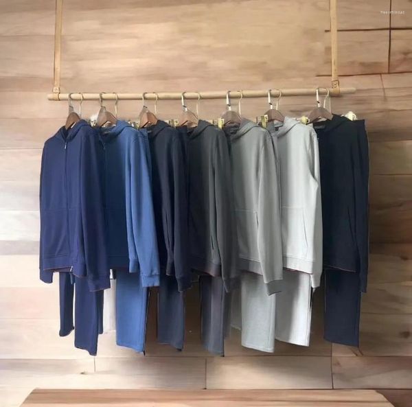 Erkeklerin Takipleri L/P Italian Tasarım Sporları ve Boş Zamanlı Kapüşonlu Sweatshirt Sweatpants Suit Yüksek kaliteli iki parçalı set