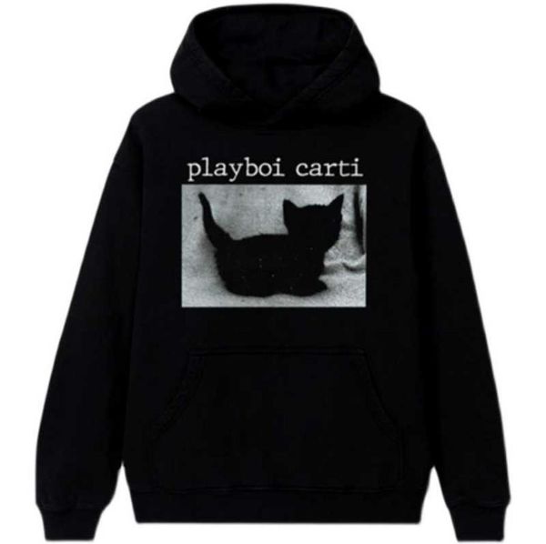 Men039s Hoodies Fla Independent Playboi Carti Whole Lotta Red Black Cat Sweater Hoodie mit Kapuze für Männer und Frauen1469860680