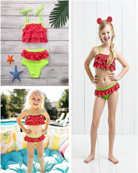 Новейшие детские купальники, купальник с поясом для маленьких девочек, детский арбузный красный летний купальник для девочек, купальный костюм, костюм из 2 предметов, пляжная одежда7537786