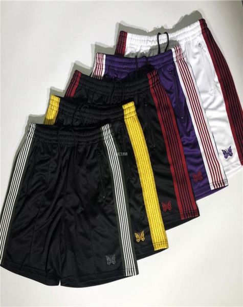 AWGE Nadeln Shorts Männer Frauen Hip Hop Hohe Qualität Board Shorts Schmetterling stickerei Gestreifte kanten Nadeln breechcloth4222144