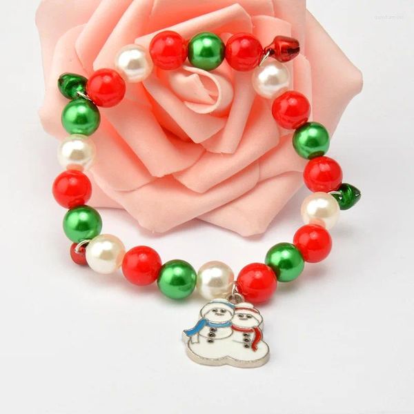 Link pulseiras 2024 atacado vermelho verde frisado pulseira pulseira boneco de neve botas presente do ano natal cordao braslet jóias diy