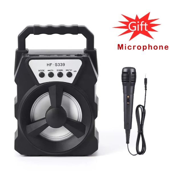 Altoparlanti Altoparlante wireless portatile da 3 pollici Ballo all'aperto Karaoke Led super basso Home Set Altoparlante per microfono wireless per computer