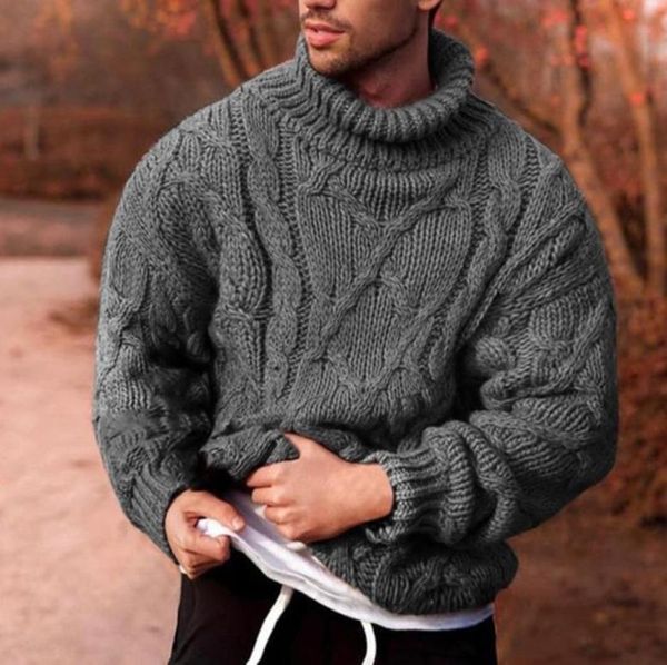 Plus size camisola masculina gola alta grossa quente dos homens suéteres lã pulôver alta gola tartaruga casual masculino sweter pull homme preto men8210158