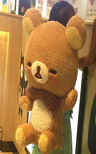 55cm gigante rilakkuma urso brinquedos de pelúcia tamanho real relaxar travesseiro bonecas animais de pelúcia macio brinquedo plushie dia dos namorados crianças gif h0825703911