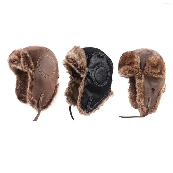 Berets inverno chapéu espessamento com abas de orelha à prova de vento térmico à prova de frio bonés headwear tempo neve homens mulheres unisex adulto