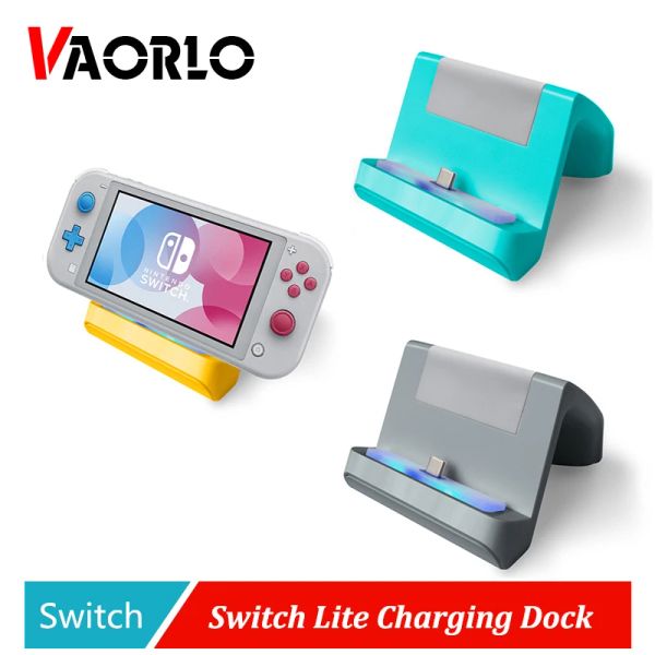 Caricabatterie VAORLO Supporto di ricarica universale USB TypeC per Nintendo Switch Lite Dock Console Base di ricarica Mini caricatore con staffa