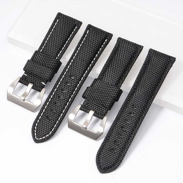 22mm 24mm 26mm Hohe Qualität Nylon Stoff Blau Schwarz Leinwand Uhrenarmbänder Für Pamerai Uhr Strap Band Männer der Armbanduhr Armband2598