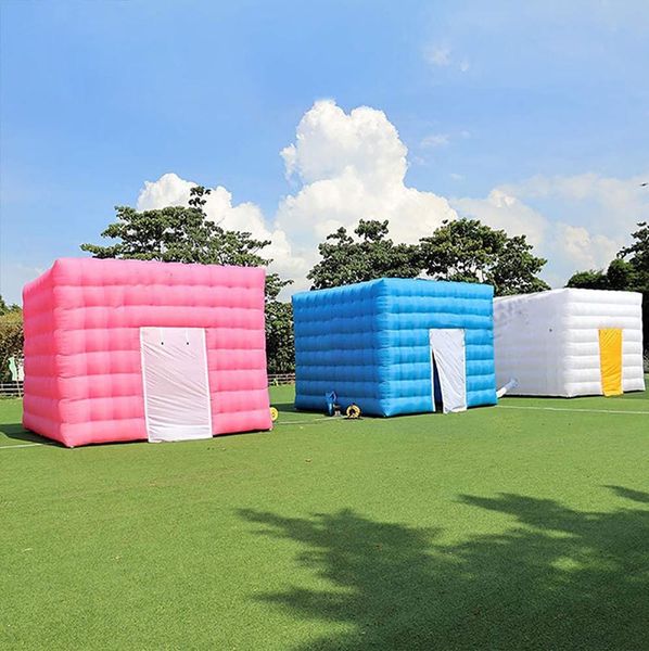 atacado 5x5x4mH (16,5x16,5x13,2 pés) Barraca de cubo inflável ao ar livre de moda popular, tenda quadrada colorida para quiosque de feiras comerciais para festa de casamento e exposição