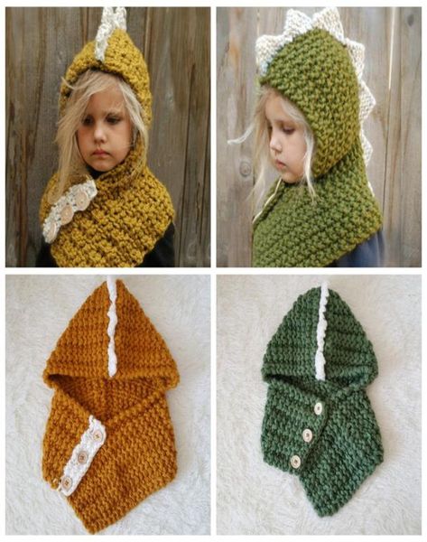 Berretti di dinosauro Cappelli per bambini e ragazzi in lana grossa Cappello invernale Bonnet Berretti firmati Berretti lavorati a maglia di marca Sku Cap 4558cm ZZA8359496515