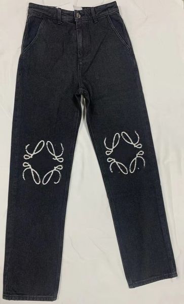 Jeans da donna firmati pantaloni da donna gambe aperte forcella dritta pantaloni jeans dimagranti larghi marca abbigliamento donna ricamo stampa casual tutti i giorni pantaloni per tutte le stagioni