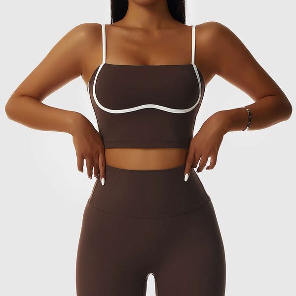 Lu Allinea Bras Contrast Outfit Colors Colors Sports Bra High Suppprt Anti-Shake Yoga Fitness Tops Quick Drywear Activewear Gym Running Mogger Jogger Gry Lu-08 2024