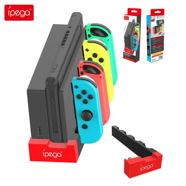 Ladegeräte Ipega PG9186 Controller Ladegerät Ladedock -Station Halter für Nintendo Switch NS Joycon Game Console Accessoires