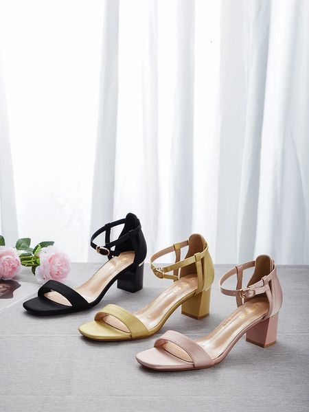 2023 Estate di lusso delle donne sandali con tacco alto splende elegante rosa 6 cm per la festa nuziale scarpe da sposa 18009 L1 240301