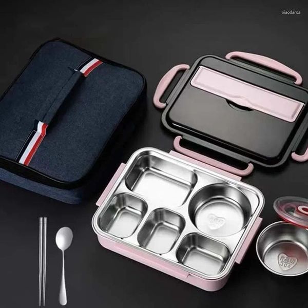 Louça de aço inoxidável resistente a vazamentos Bento Lunch Box com talheres Eco-Friendly Máquina de lavar louça segura BPA grátis