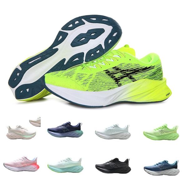 NOVABLAST 4 Leichte, gepolsterte Sneaker, verschleißfest, atmungsaktiv, Marathon-Laufschuhe, dreifach schwarz, weiß, fluoreszierend grün, solides Design, Novablast 3