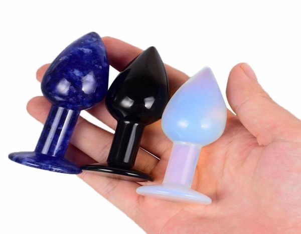 Spina anale in pietra di giada naturale piccolo butt plug in cristallo giocattoli del sesso anale per donne uomini analplug in giada sesso adulto shop3617232