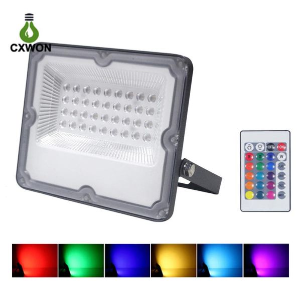 LED-Flutlichter RGB 16 Farbwechsel 10 W 20 W 30 W 50 W 100 W 150 W 200 W Außen IP65 Wasserdicht für Gartenbühnenbeleuchtung6019875