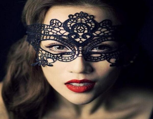 Moda nuova mascherata di Halloween squisita maschera mezza faccia in pizzo per signora nero bianco opzione moda sexy KD187931550