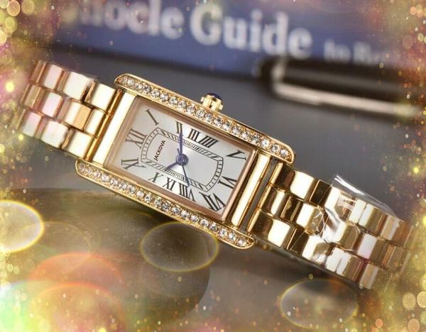 Mode Luxus Frauen Sky Diamonds Ring Uhren Voll Edelstahl Gürtel Quarz Quarzwerk Dünne Länge Form Liebhaber Uhr Gold Silber Freizeit Armbanduhr Geschenke