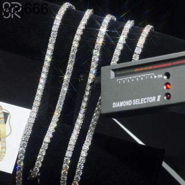 Großhandelspreis 3 MM 4 MM 5 MM Vvs Moissanit Tennis Kette Halskette Pass Diamant Tester Runde Brillantschliff Diamant Armband