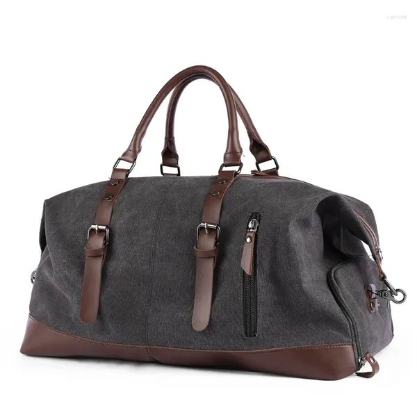 Duffel bags retro lona bolsa de viagem saco de moda masculina tendência grande capacidade curta distância bagagem ombro mochila masculino