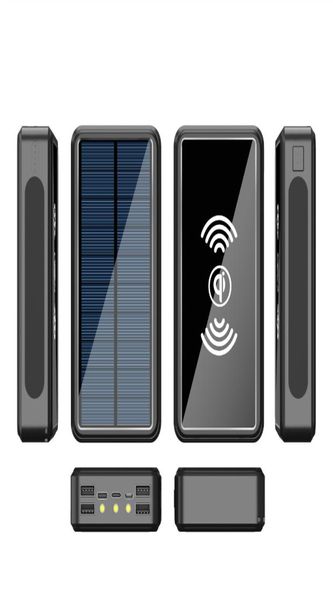 80000mah banco de potência solar sem fio telefone portátil carregamento rápido carregador externo 4 usb poverbank luz led para iphone xiaomi mi fr5157238