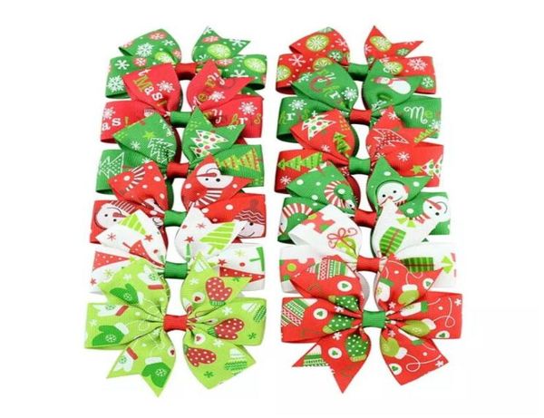 3 Zoll Baby Mädchen Haarschleife Ripsband Weihnachtsmann Weihnachten Boutique Haarspangen für Kinder Babys Kinder Kleinkinder2558701