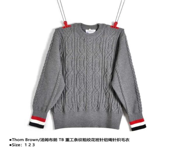 Casual Luxury Hoody Thoms Brownn Stylist Hoodies Männer Frauen Designer Pullover Braun/TomStripe Grob gedrehtes Muster Nadel und Kordel gestrickt5095323