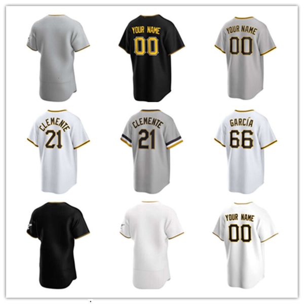 Personalizado Pittsburgh Jersey Pirates 21 Roberto Clemente 8 Willie Stargell 66 Jarlin Garcia 3 Ji Hwan Bae 51 David Bednar 14 Rodolfo Castro 91 Ji Man Choi