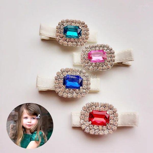 Accessori per capelli Boutique 20 pezzi Moda Royal Glitter Gemstone Forcine per ragazze Solido Kawaii Clip Copricapo per bambini