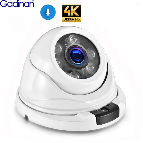 Gadinan 4K Ultra HD 8MP Telecamera IP Grandangolare 2.8mm Audio esterno POE H.265 Cupola in metallo 5MP 4MP Sicurezza CCTV domestica